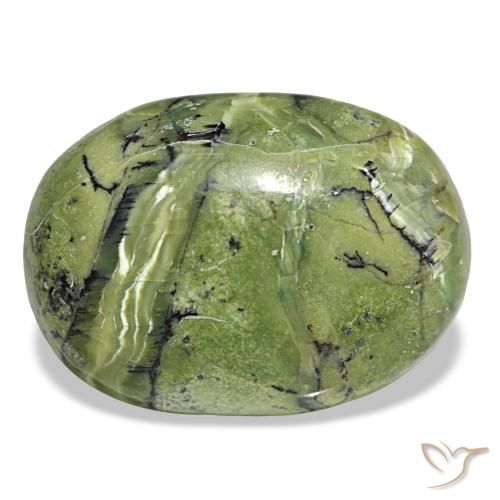 21.32 ct Green Opal Gemstone, Opal Gem in Oval Cabochon Shape for Sale.
