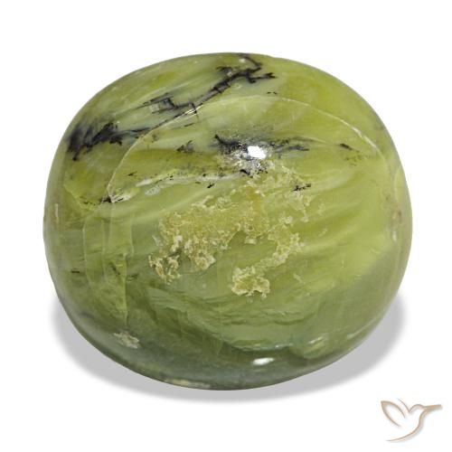 6.63 ct Green Opal Gemstone, Opal Gem in Oval Cabochon Shape for Sale.