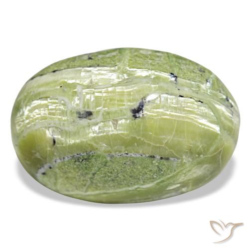 21.88 ct Green Opal Gemstone, Opal Gem in Oval Cabochon Shape for Sale.