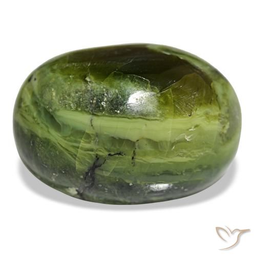 27.34 ct Green Opal Gemstone, Opal Gem in Oval Cabochon Shape for Sale.