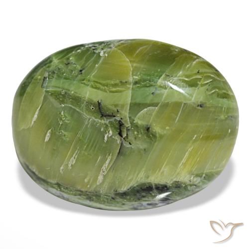 14.58 ct Green Opal Gemstone, Opal Gem in Oval Cabochon Shape for Sale.