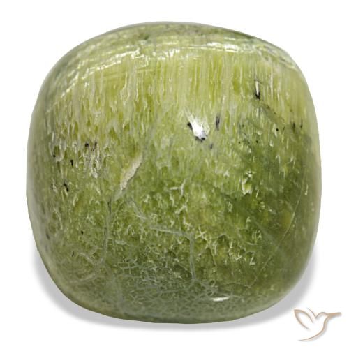 19.28 ct Green Opal Gemstone, Opal Gem in Cushion Cabochon Shape for Sale.