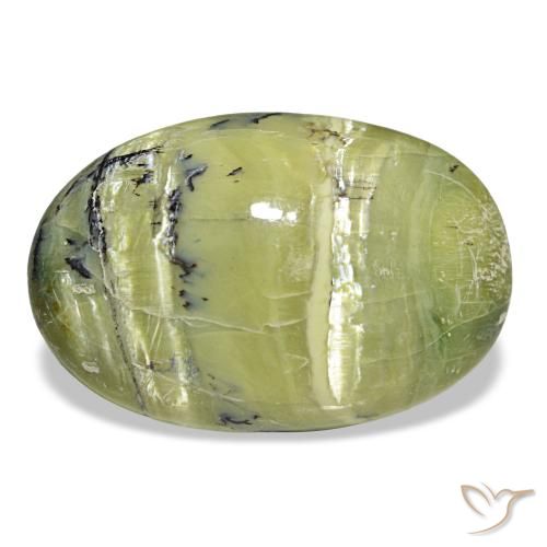 7.08 ct Green Opal Gemstone, Opal Gem in Oval Cabochon Shape for Sale.