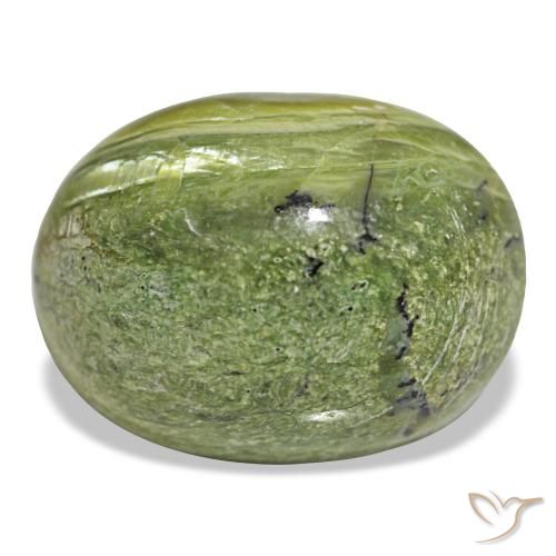 12.06 ct Green Opal Gemstone, Opal Gem in Oval Cabochon Shape for Sale.