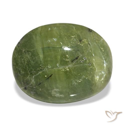 3.42 ct Green Opal Gemstone, Opal Gem in Oval Cabochon Shape for Sale.