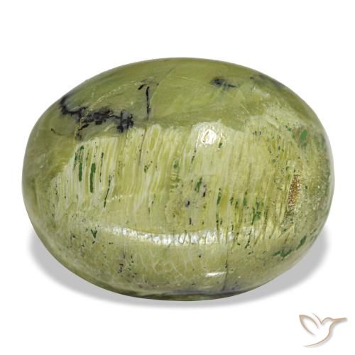 8.06 ct Green Opal Gemstone, Opal Gem in Oval Cabochon Shape for Sale.