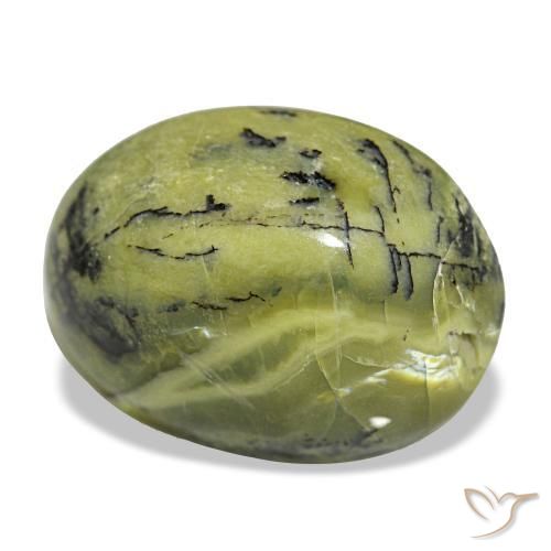 5.74 ct Green Opal Stone, Natural Opal in Oval Cabochon Shape for Sale