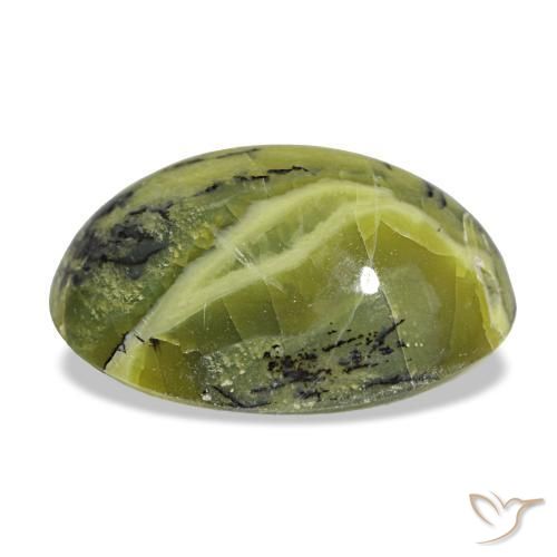 Opal Gemstone in 15.3 x 11.5 mm Size for Sale, Opal Stone in Warm Green Color