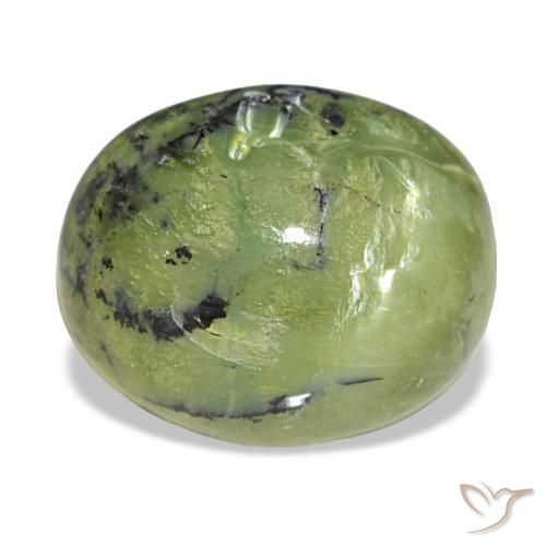 6.32 ct Green Opal Gemstone, Opal Gem in Oval Cabochon Shape for Sale.