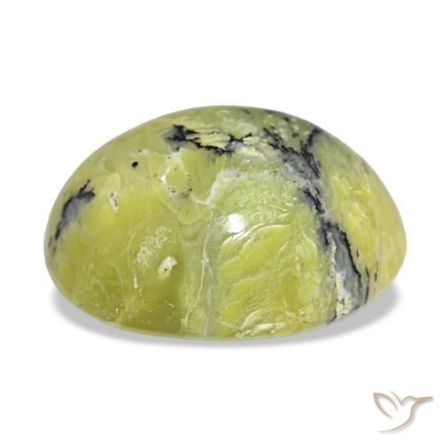 Opal Gemstone in 16.2 x 13 mm Size for Sale, Opal Stone in Yellowish Green Color
