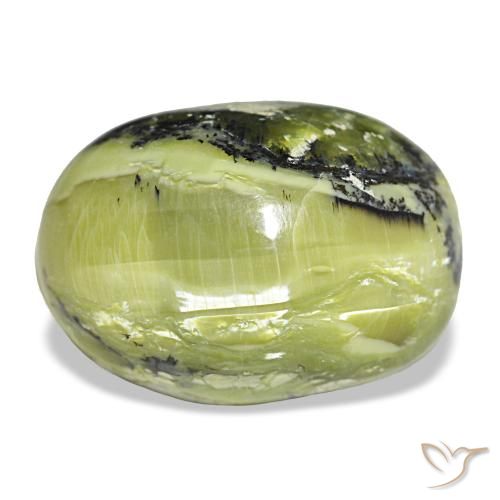 17.06 ct Green Opal Gemstone, Opal Gem in Oval Cabochon Shape for Sale.