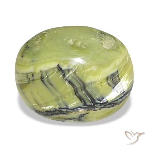 6.94ct Natural Warm Green Opal, Oval, Opaque, Photo A