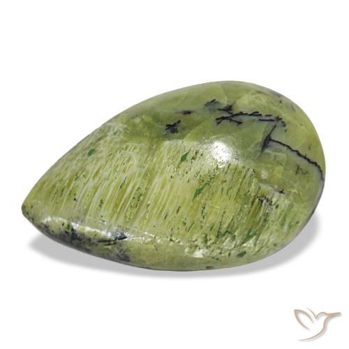 6.21 ct Green Opal Gemstone, Opal Gem in Pear Cabochon Shape for Sale.