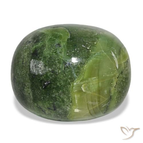 22.98 ct Green Opal Gemstone, Opal Gem in Cushion Cabochon Shape for Sale.