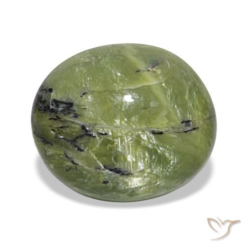 2.59 ct Green Opal Gemstone, Opal Gem in Oval Cabochon Shape for Sale.