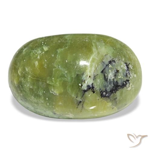 16.97 ct Green Opal Gemstone, Opal Gem in Oval Cabochon Shape for Sale.