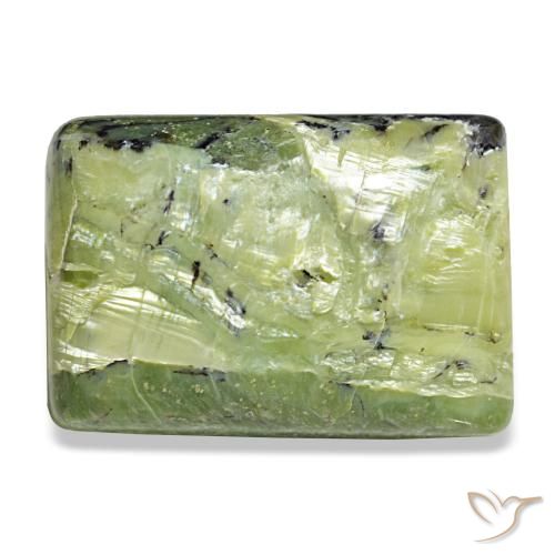 31.09 ct Green Opal Gemstone, Opal Gem in Baguette Cabochon Shape for Sale.