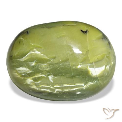 38.44 ct Green Opal Gemstone, Opal Gem in Oval Cabochon Shape for Sale.