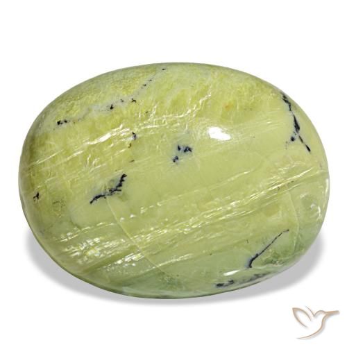 36.45 ct Green Opal Gemstone, Opal Gem in Oval Cabochon Shape for Sale.