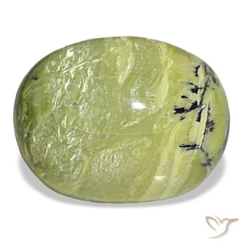26.42 ct Green Opal Gemstone, Opal Gem in Oval Cabochon Shape for Sale.