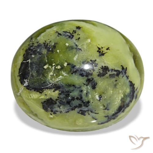 34.72 ct Green Opal Gemstone, Opal Gem in Oval Cabochon Shape for Sale.