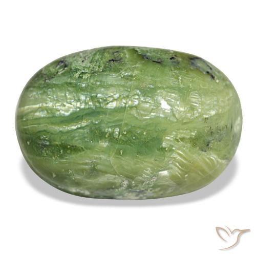 25.54 ct Green Opal Gemstone, Opal Gem in Oval Cabochon Shape for Sale.