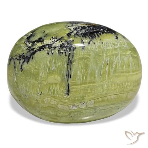 48.21 ct Green Opal Gemstone, Opal Gem in Oval Cabochon Shape for Sale.