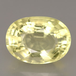 5.76 ct Yellow Orthoclase Gemstone, Orthoclase Gem in Oval Facet Shape for Sale.