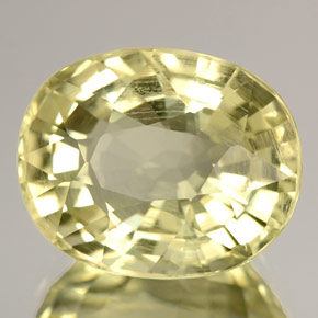 4.56 ct Yellow Orthoclase Stone, Natural Orthoclase in Oval Facet Shape for Sale