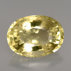 6.04 ct Yellow Orthoclase Gemstone, Orthoclase Gem in Oval Facet Shape for Sale.