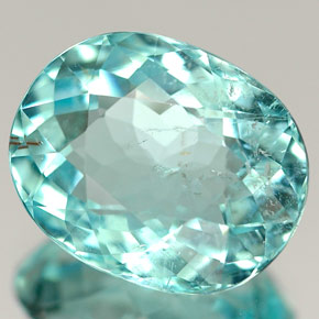 4.54 ct Green Paraiba Tourmaline Stone, Natural Paraiba Tourmaline in Oval Facet Shape for Sale