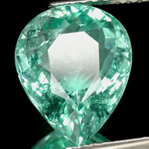 3.31 ct Green Paraiba Tourmaline Stone, Natural Paraiba Tourmaline in Pear Facet Shape for Sale