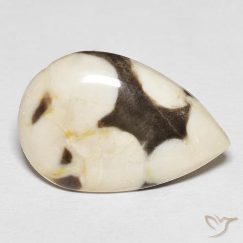 18.51 ct Multicolor Peanut Wood Stone, Natural Peanut Wood in Pear Cabochon Shape for Sale