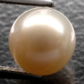 2.64 ct Cream Pearl Stone, Natural Pearl in Drilled Sphere Shape for Sale
