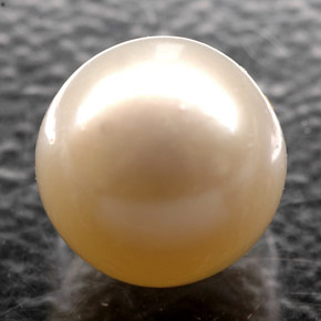 2.52 ct Cream Pearl Gemstone, Pearl Gem in Drilled Sphere Shape for Sale.