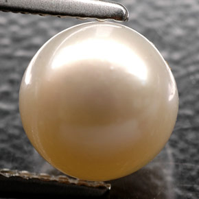 2.52 ct Cream Pearl Stone, Natural Pearl in Drilled Sphere Shape for Sale
