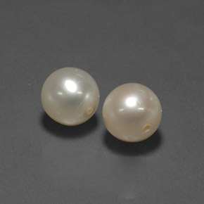 9.91 ct Cream Pearl Gemstone, Pearl Gem in Half-Drilled Sphere Shape for Sale.