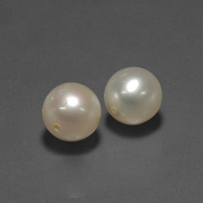 9.91 ct Cream Pearl Stone, Natural Pearl in Half-Drilled Sphere Shape for Sale