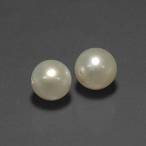 9.48 ct Cream Pearl Stone, Natural Pearl in Half-Drilled Sphere Shape for Sale