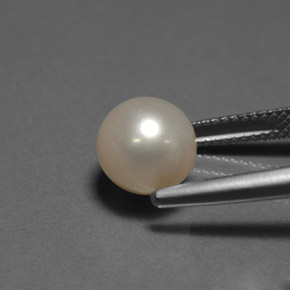 Pearl Gemstone in 8.9 mm Size for Sale, Pearl Stone in Cream Color
