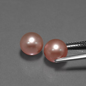 Pearl Gemstone in 7.7 mm Size for Sale, Pearl Stone in Pink Color