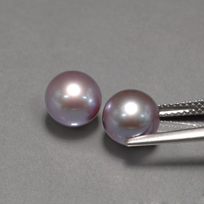 Pearl Gemstone in 7.8 mm Size for Sale, Pearl Stone in Lavender Color