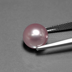 Pearl Gemstone in 8.7 mm Size for Sale, Pearl Stone in Lavender Color