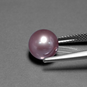Pearl Gemstone in 8.7 mm Size for Sale, Pearl Stone in Lavender Color