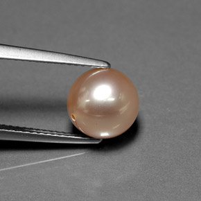 4.69 ct Pink Pearl Stone, Natural Pearl in Half-Drilled Sphere Shape for Sale