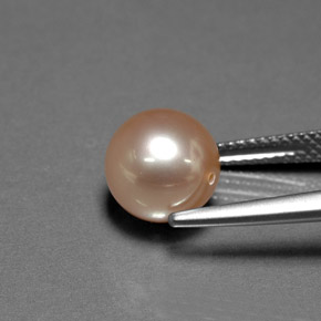 Pearl Gemstone in 8.8 mm Size for Sale, Pearl Stone in Pink Color