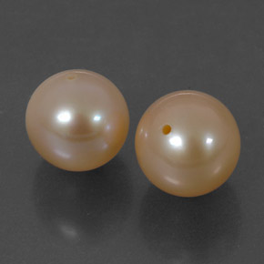 6.11 ctw Orange Pearl Gemstones, Pearl Gems in Drilled Sphere Shape for Sale.