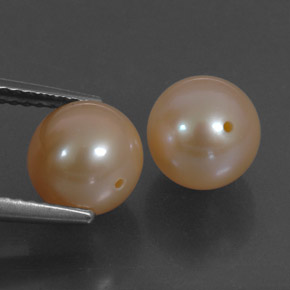 6.11 ctw Orange Pearl Stones, Natural Pearl in Drilled Sphere Shape for Sale