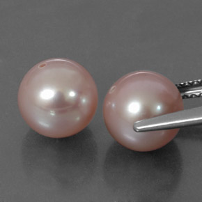 Pearl Gemstones in 7.7 mm Size for Sale, Pearl Stones in Orange Pink Color