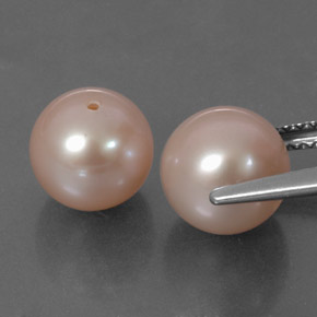 Pearl Gemstones in 7.6 mm Size for Sale, Pearl Stones in Light Pink Color